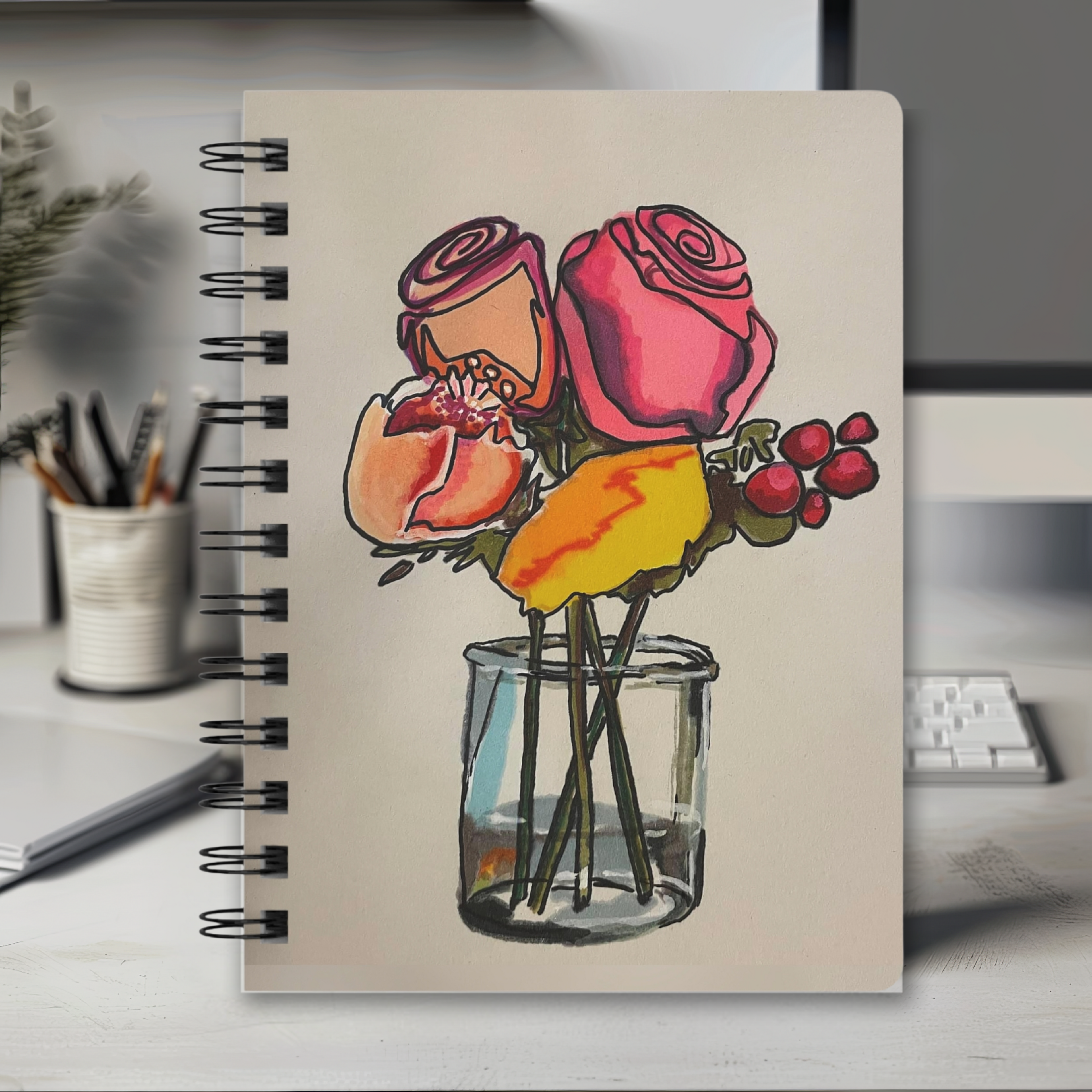 Winter Bouquet Spiral Bound Journal